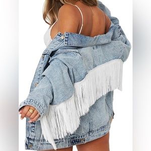 NEW FRINGE DENIM JACKET (oversized)